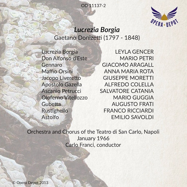Donizetti: Lucrezia Borgia - Gencer, Aragall, Petri, Rota; Franci. Napoli, 1966