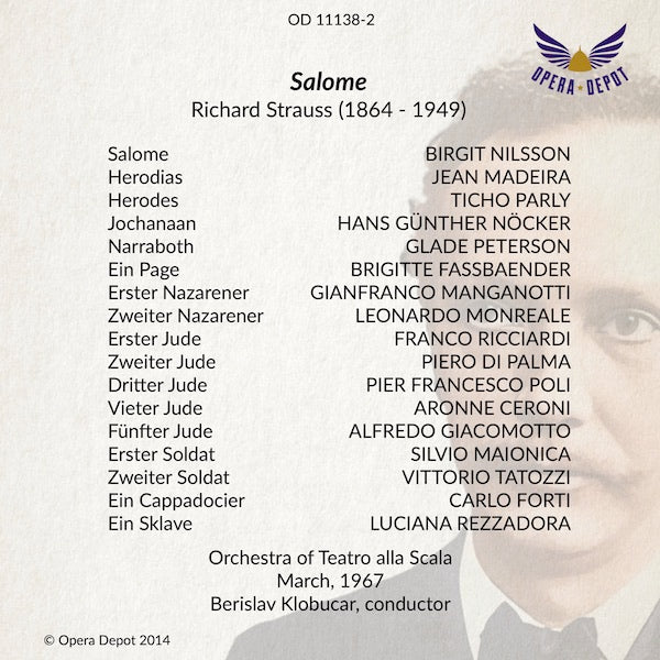 Strauss: Salome - Nilsson, Nöcker, Parly, Madeira, Fassbaender; Klobucar. Milano, 1967