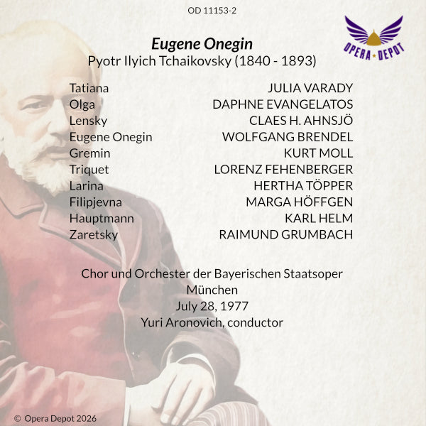 Tchaikovsky: Eugene Onegin (In German) - Brendel, Varady, Ahnsjö, Töpper, Moll; Aronovich. München, 1977