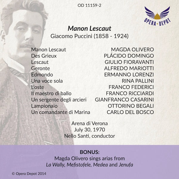 Puccini: Manon Lescaut - Olivero, Domingo, Fioravanti; Santi. Verona, 1970
