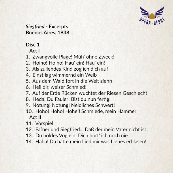 Wagner: Siegfried (excerpts) - Lorenz, Janssen, Witte, List, Widermann; E. Kleiber