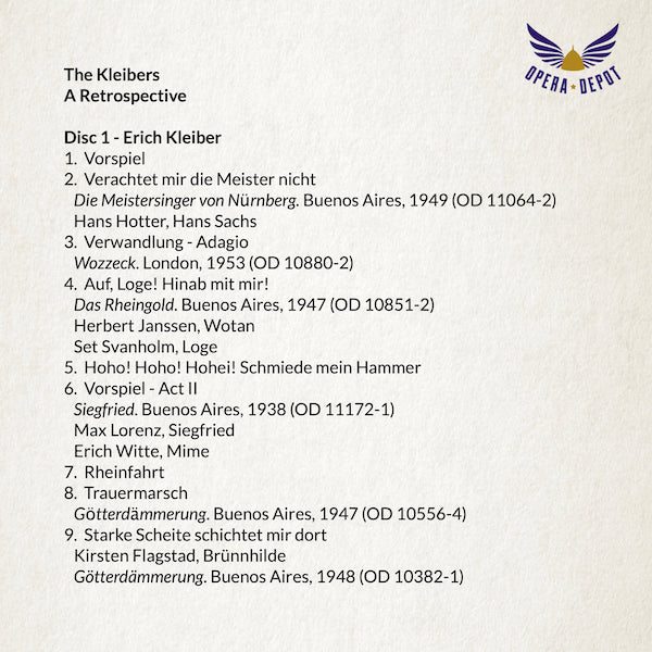 Compilation: Erich & Carlos Kleiber - Excerpts from Wozzeck, Falstaff, Otello, Elektra, Tristan & The Ring