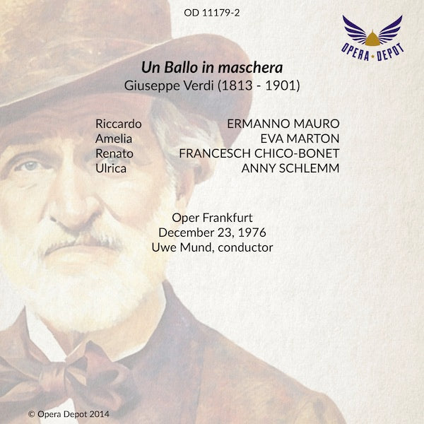 Verdi: Un Ballo in maschera - Marton, Mauro, Chico-Bonet, Schlemm; Mund. Frankfurt, 1976