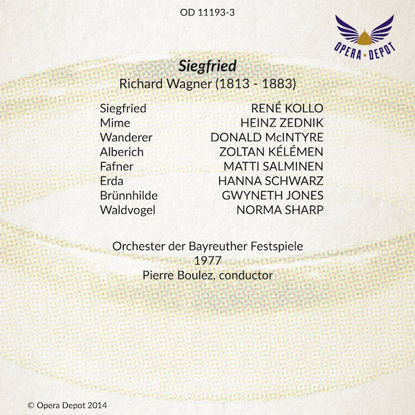 Wagner: Der Ring des Nibelungen - Jones, Kollo, Jung, McIntyre, Kélémen, Minton, Salminen; Boulez. Bayreuth, 1977