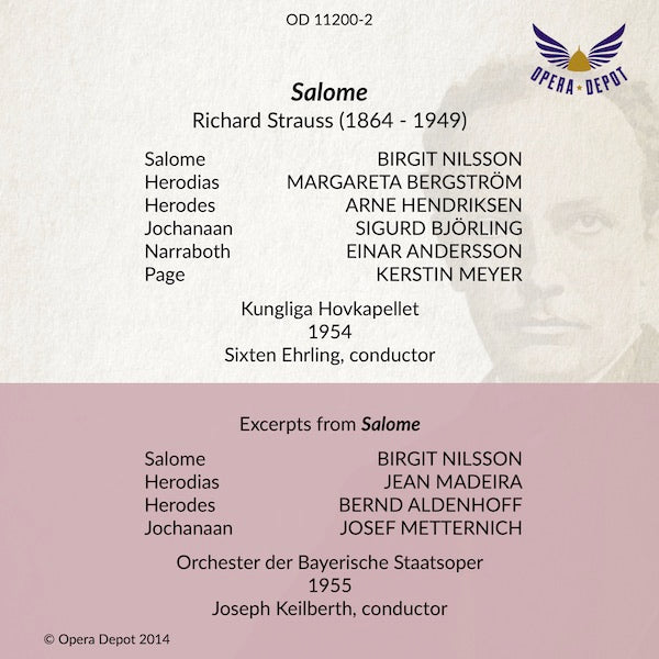 Strauss: Salome (In Swedish) - Nilsson, S. Björling, Bergström; Ehrling. Stockholm, 1954