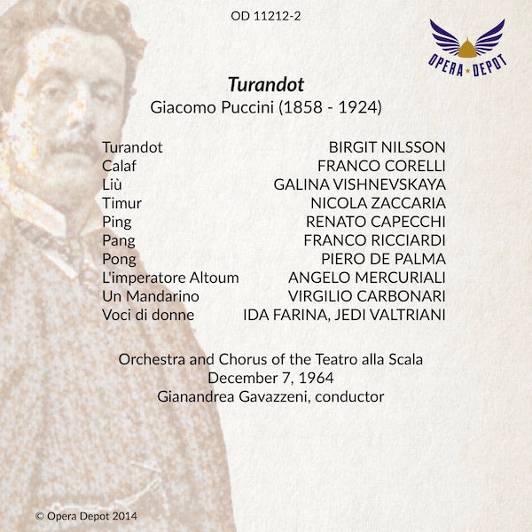Puccini: Turandot - Nilsson, Corelli, Vishnevskaya; Gavazzeni. Milano, 1964