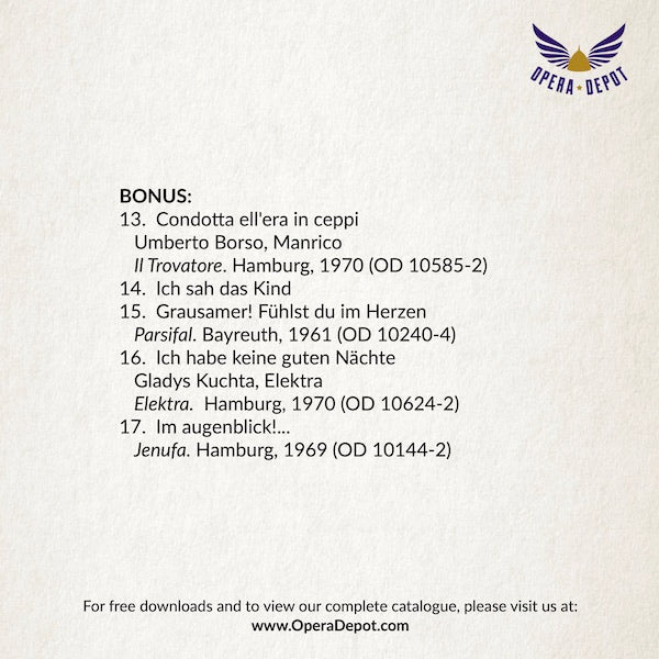 Compilation: Irene Dalis Recital - Arias from Semiramide, Giulio Cesare, Carmen, Tristan, Samson et Dalila, Jenufa and more