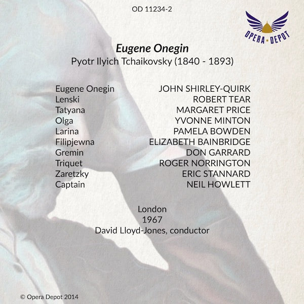 Tchaikovsky: Eugene Onegin (In English) - Shirley-Quirk, M. Price, Tear, Minton, Garrard; Lloyd-Jones. London, 1967