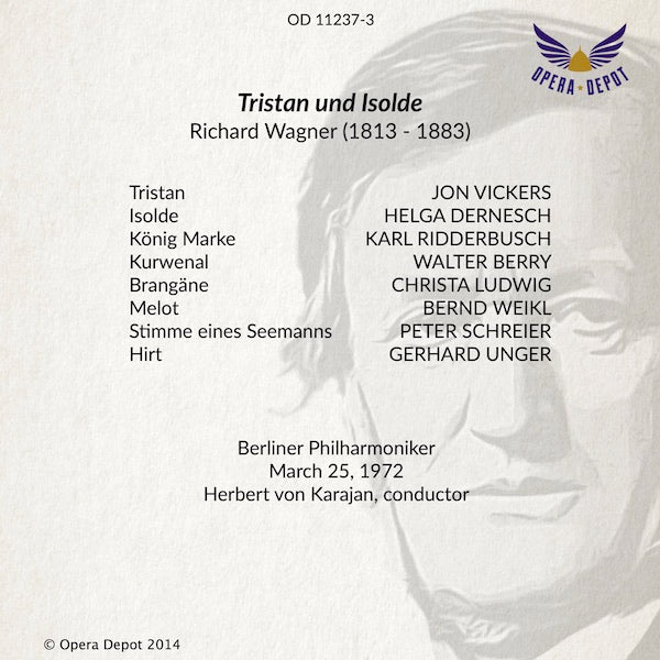 Wagner: Tristan und Isolde - Dernesch, Vickers, Ludwig, Berry, Ridderbusch; Karajan. Salzburg, 1972