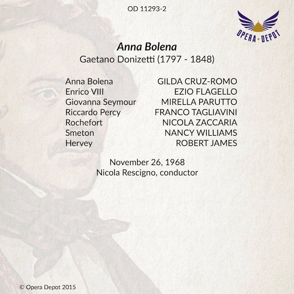 Donizetti: Anna Bolena - Cruz-Romo, Flagello, Tagliavini; Rescigno. 1968