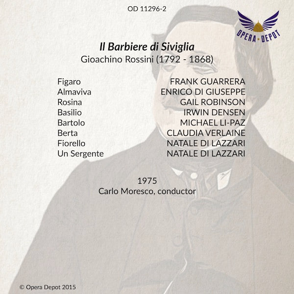 Rossini: Il Barbiere di Siviglia - Guarrera, Robinson, Di Giuseppe, Densen; Moresco. 1975