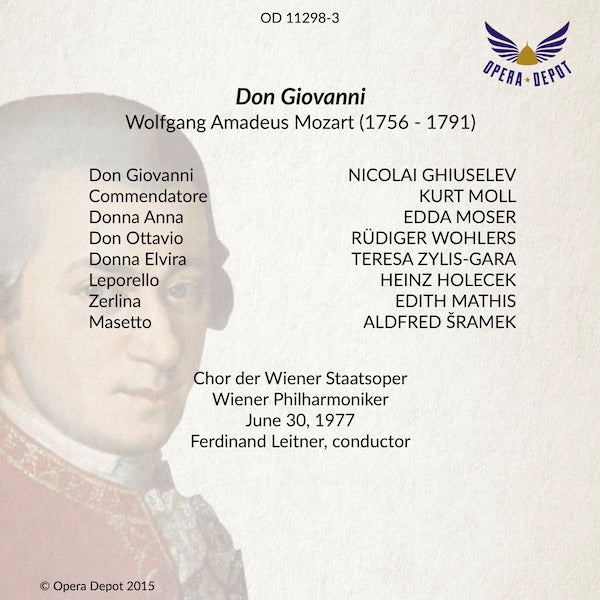 Mozart: Don Giovanni - Ghiuselev, Moser, Zylis-Gara, Mathis, Wohlers, Moll; Leitner. Wien. 1977