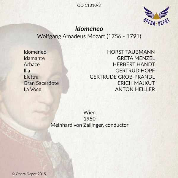 Mozart: Idomeneo - Taubmann, Menzel, Grob-Prandl, G. Hopf; Zallinger. Wien, 1950
