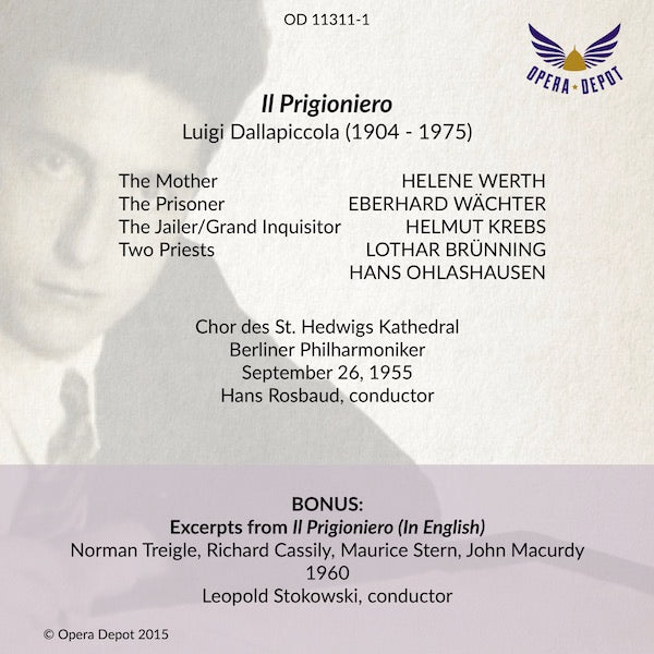 Dallapiccola: Il Prigionerio (In German) - Wächter, Werth, Krebs; Rosbaud. Berlin, 1955