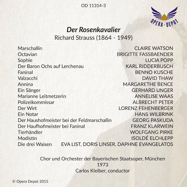 Strauss: Der Rosenkavalier - Watson, Fassbaender, Popp, Ridderbusch; C. Kleiber. München, 1973