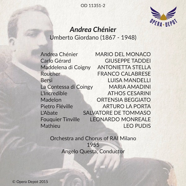 Giordano: Andrea Chenier - Del Monaco, Stella, Taddei; Questa. Milano, 1955