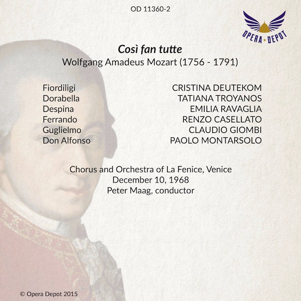Mozart: Così fan tutte - Deutekom, Troyanos, Ravaglia, Casellato, Montarsolo; Maag. Venezia, 1968