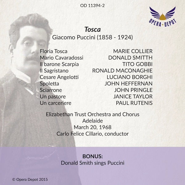 Puccini: Tosca - Collier, Smith, Gobbi; Cillario. Adelaide, 1968