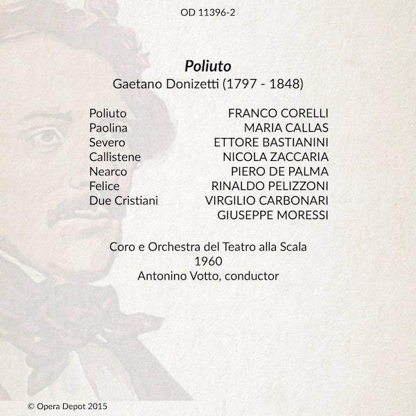 Donizetti: Poliuto - Corelli, Callas, Bastianini, Zaccaria; Votto. Milano, 1960