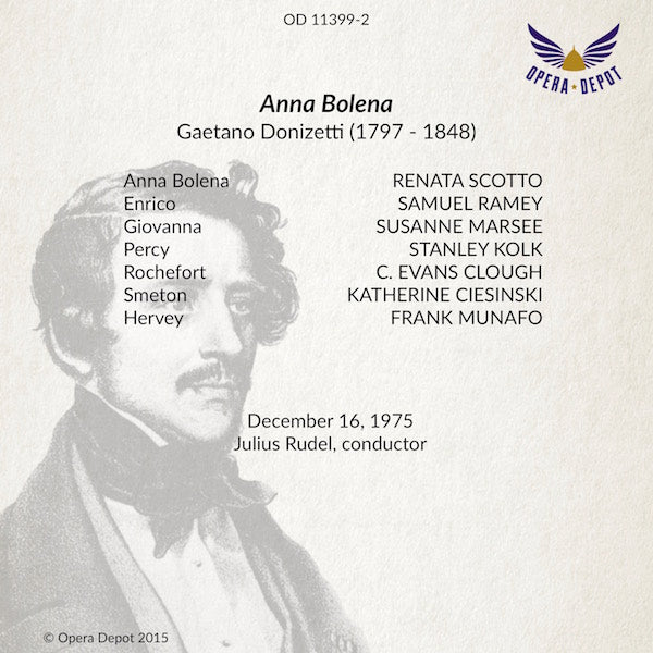 Donizetti: Anna Bolena - Scotto, Marsee, Kolk, Ramey, K. Ciesinski; Rudel. 1975