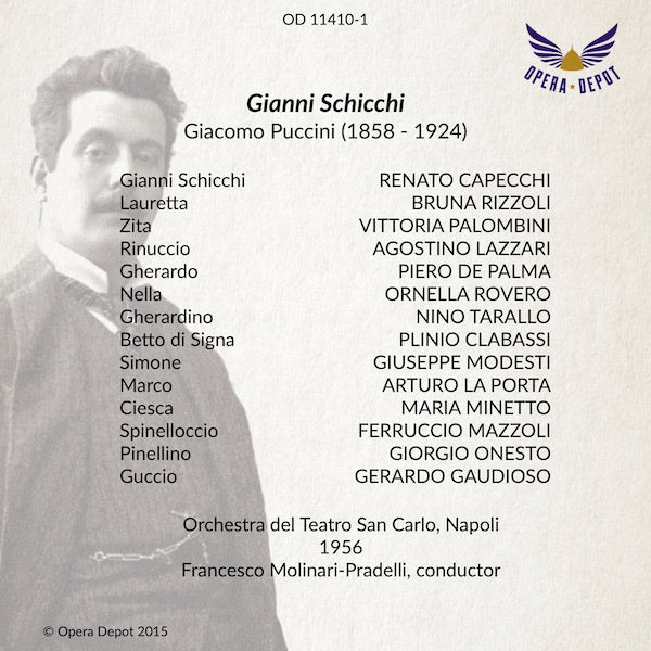 Puccini: Gianni Schicchi - Capecchi, Rizzoli, Lazzari, Palombini, De Palma, Clabassi; Molinari-Pradelli. Napoli, 1956