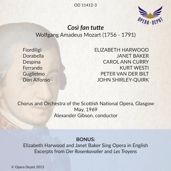 Mozart: Così fan tutte (In English) - Harwood, Baker, Curragh, Westi, Van Der Bilt, Shirley-Quirk; Gibson. Glasgow, 1969