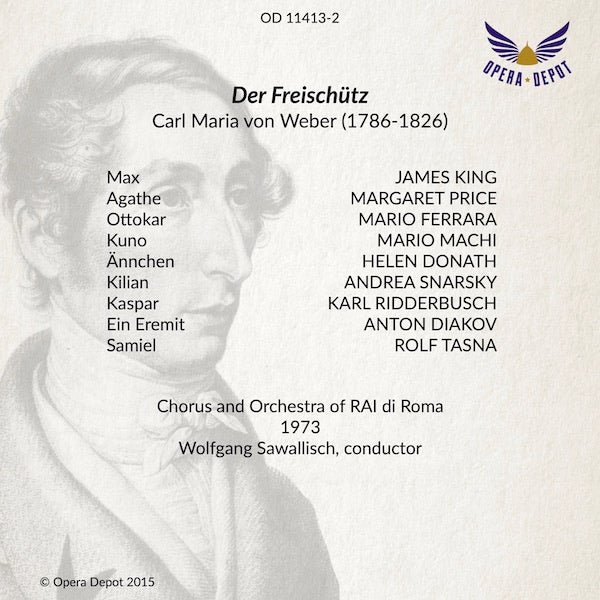 Weber: Der Freischütz - M. Price, King, Ferrara, Donath, Ridderbusch; Sawallisch. Roma, 1973