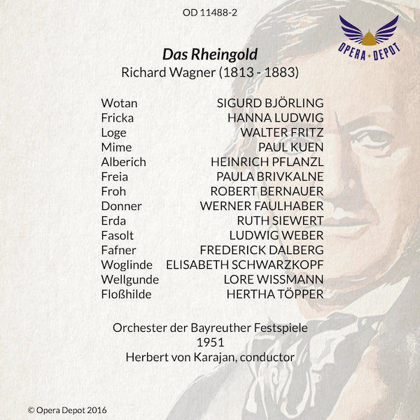 Wagner: Das Rheingold - S. Björling, H. Ludwig, Fritz, Schwarzkopf, Weber, Töpper; Karajan. Bayreuth, 1951