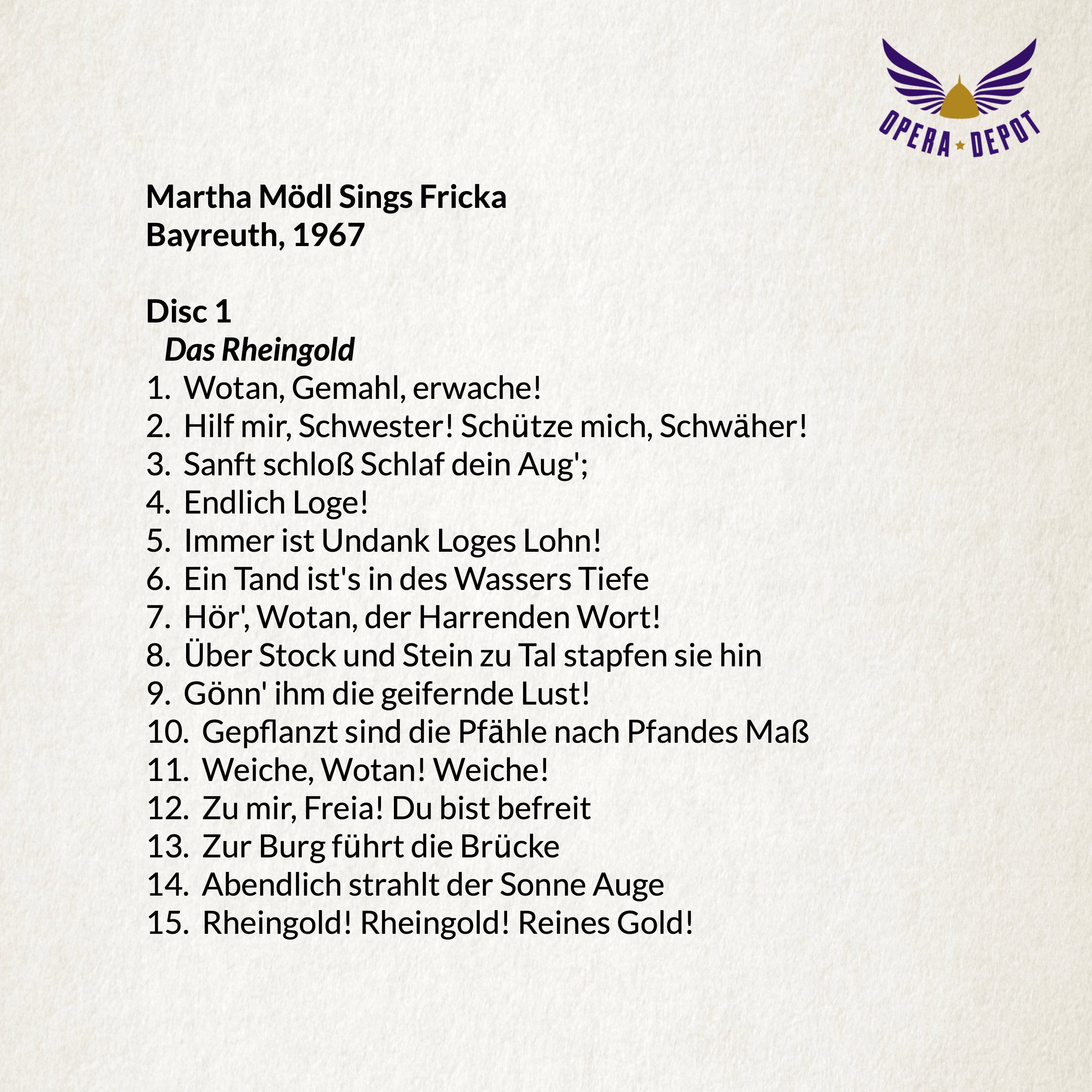Wagner: Martha Mödl sings Fricka - With Stewart, Dvorakova, Silja, Windgassen, Madeira, Ridderbusch; Suitner. Bayreuth, 1967