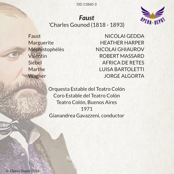 Gounod: Faust - Gedda, Ghiaurov, Harper, Massard; Bartoletti. Buenos Aires, 1971