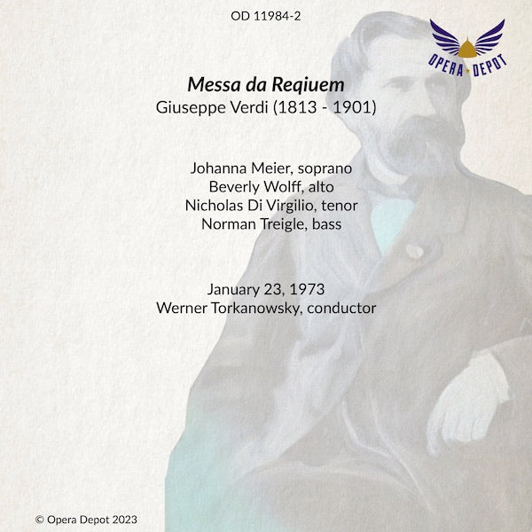 Verdi: Messa da Requiem - Meier, Wolff, Di Virgilio, Treigle; Torkanowsky. 1973