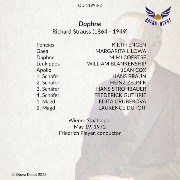 Strauss: Daphne - Coertse, Cox, Lilowa, Blankenship, Engen, Gruberova, Zednik; Pleyer. Wien, 1972