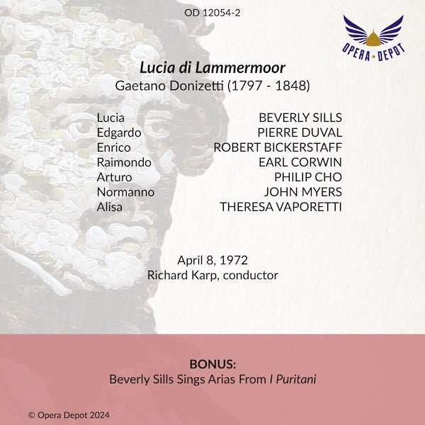 Donizetti: Lucia di Lammermoor - Sills, Duval, Bickerstaff, Corwin; Karp. 1972