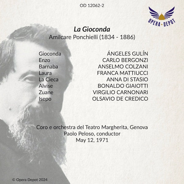 Ponchielli: La Gioconda - Gulín, Bergonzi, Mattiucci, Colzani, Giaiotti; Pelosi. Genova, 1971
