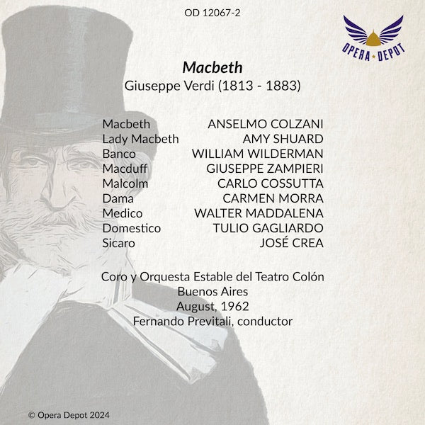 Verdi: Macbeth - Colzani, Shuard, Wilderman, Zampieri, Cossutta; Previtali. Buenos Aires, 1962