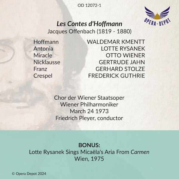 Offenbach: Les Contes d'Hoffmann (Antonia Act - In German) - Kmentt, Lotte Rysanek, Wiener, Jahn, Stolze; Pleyer. Wien, 1973