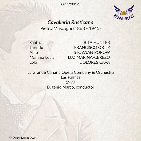 Mascagni: Cavalleria Rusticana - Hunter, Ortiz, Popow; Marco. Las Palmas, 1977