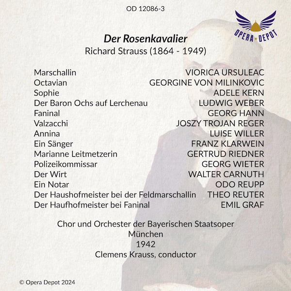 Strauss: Der Rosenkavalier - Ursuleac, von Milinkovic, Kern, L. Weber; C. Krauss. München, 1944