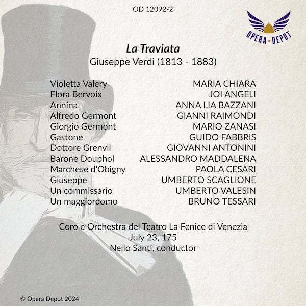 Verdi: La Traviata - Chiara, G. Raimondi, Zanasi; Santi. Venezia, 1975