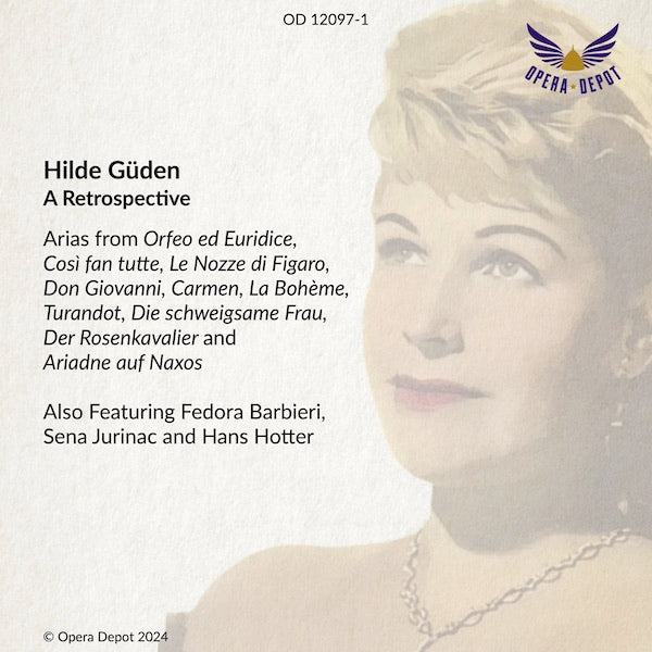 Compilation: Hilde Güden - Arias from Orfeo ed Euridice, Così, Figaro, Don Giovanni, Carmen, Bohème, Turandot, Rosenkavalier and more