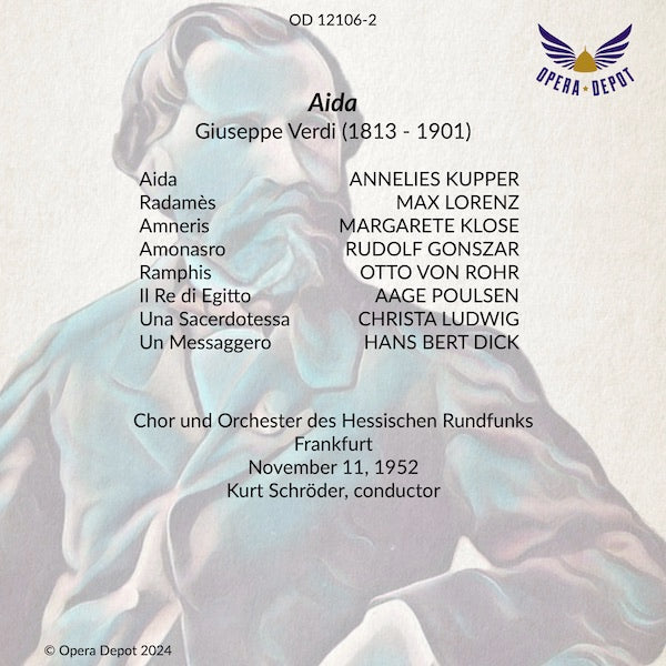 Verdi: Aida (In German) - Kupper, Lorenz, Klose, Gonzsar, von Rohr, C. Ludwig; Schroeder. Frankfurt, 1952