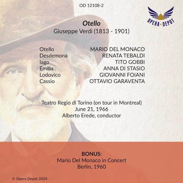 Verdi: Otello - Del Monaco, Tebaldi, Gobbi; Erede. Montréal, 1966