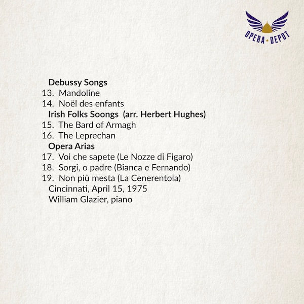 Recital: Frederica von Stade - Les Nuits d'été, Britten Folksongs, Debussy Songs & Arias by Mozart, Bellini and Rossini