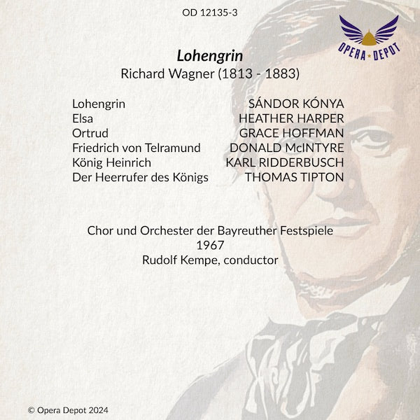 Wagner: Lohengrin - Kónya, Harper, Hoffman, McIntyre, Ridderbusch; Kempe. Bayreuth, 1967
