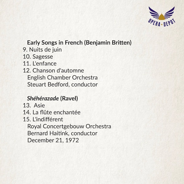 Recital: Heather Harper - Der Hirt auf dem Felsen, Shéhérazade (Ravel) and songs by Beethoven, Britten and Brahms