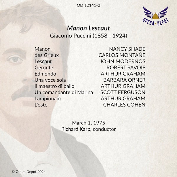 Puccini: Manon Lescaut - Shade, Montañe, Modenos, Savoie; Karp. 1975
