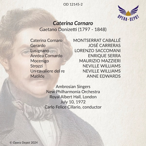 Donizetti: Caterina Cornaro - Caballé, Carreras, Saccomani, Serra; Cillario. London, 1972