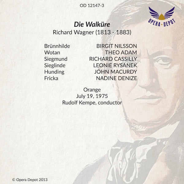 Wagner: Die Walküre - Nilsson, Adam, Rysanek, Cassilly, Denize, Macurdy; Kempe. Orange, 1975