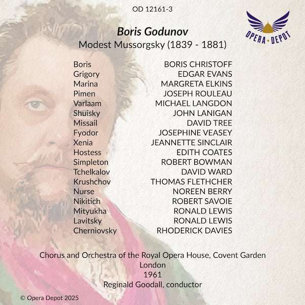 Mussorgsky: Boris Godunov - Christoff, Veasey, Sinclair, Ward, Coates, Rouleau; Goodall. London, 1961