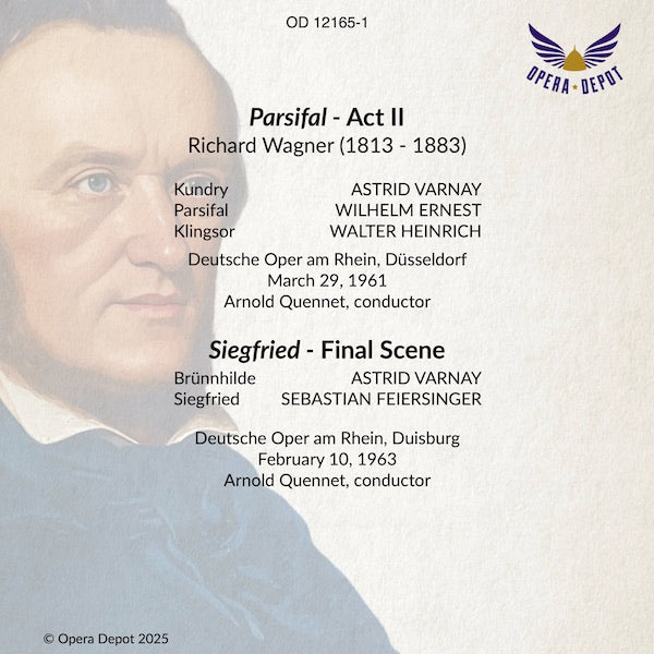 Wagner: Parsifal (Act II) & Siegfried (Final Scene) - Varnay, Feiersinger, Ernest; Quennet. Düsseldorf/Duisburg, 1961 & 1963